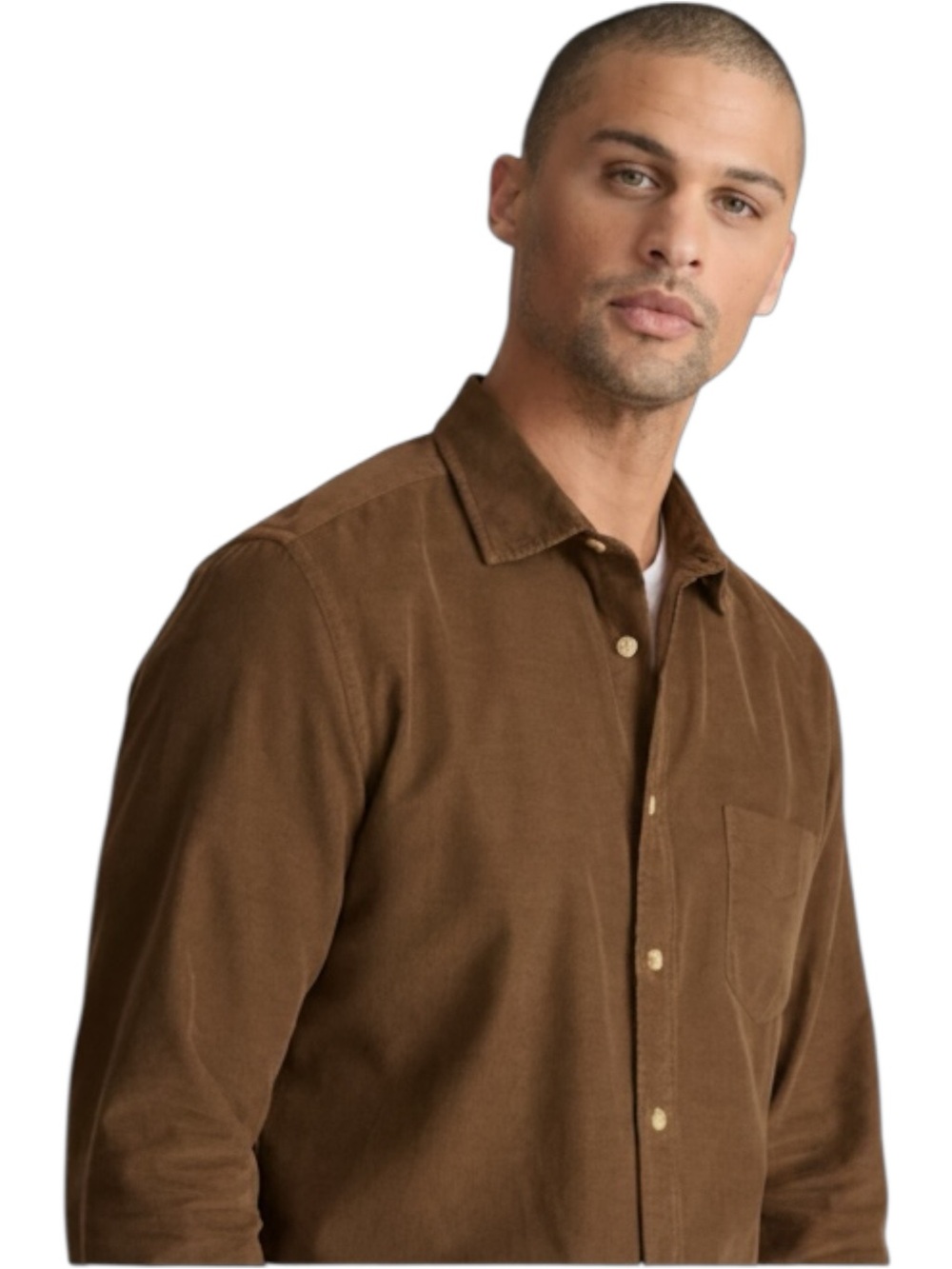 UNTUCKit Caprone Cord Corduroy Button Down Shirt Brown - Picture 16 of 16